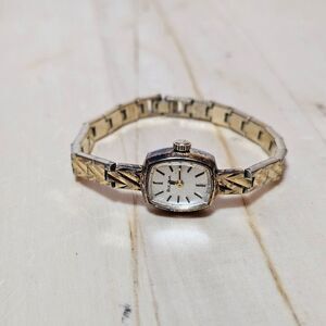 Vintage Bulova P-0 Ladies Gold Plated Cocktail Watch Mechanical Wind Working